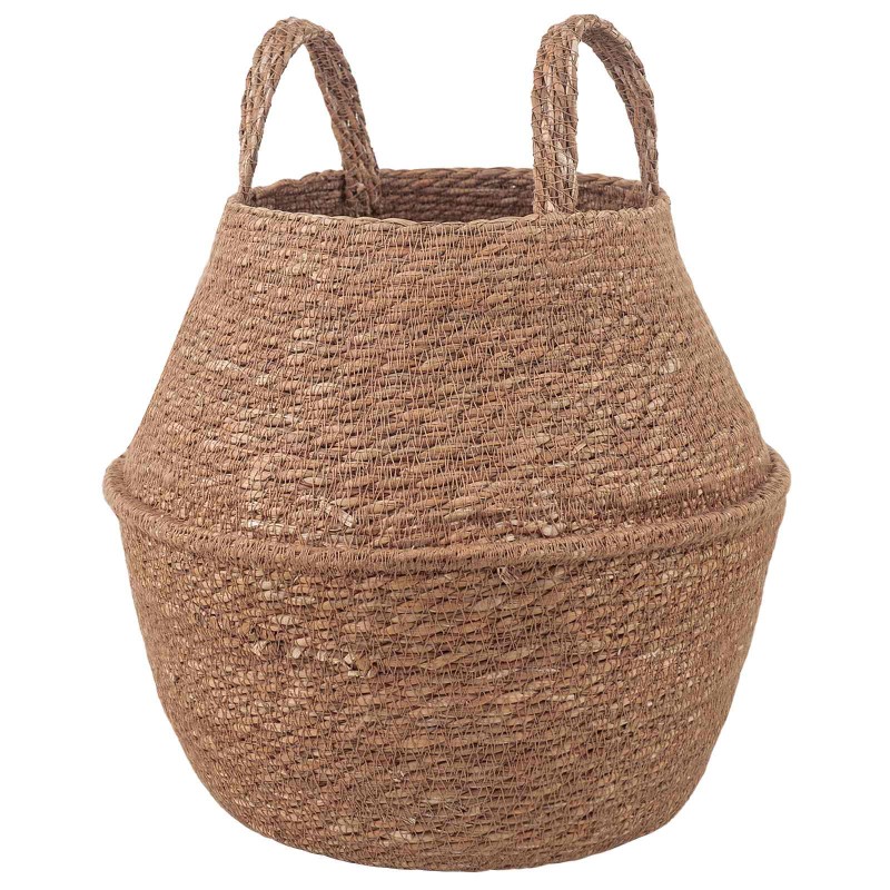 vidaXL Γλάστρα με Χερούλια Φυσικό Ø 22 x 20 cm 100% Θαλασσόχορτο