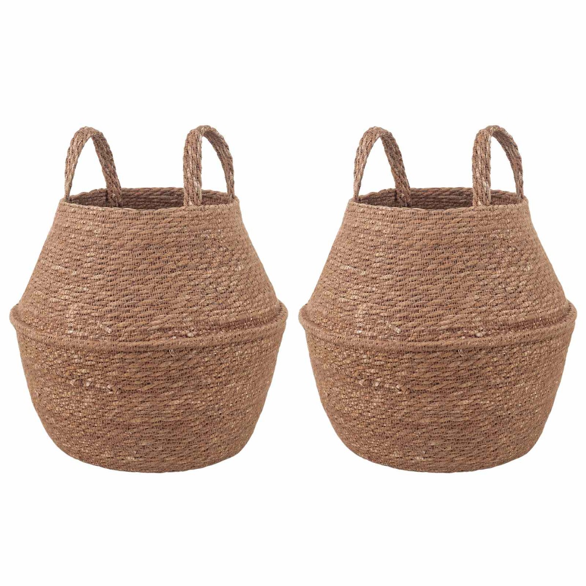 vidaXL Γλάστρα με Χερούλια 2 τμχ. Φυσικό Ø 22 x 20 cm