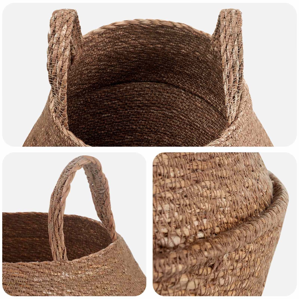 vidaXL Γλάστρα με Χερούλια 2 τμχ. Φυσικό Ø 22 x 20 cm
