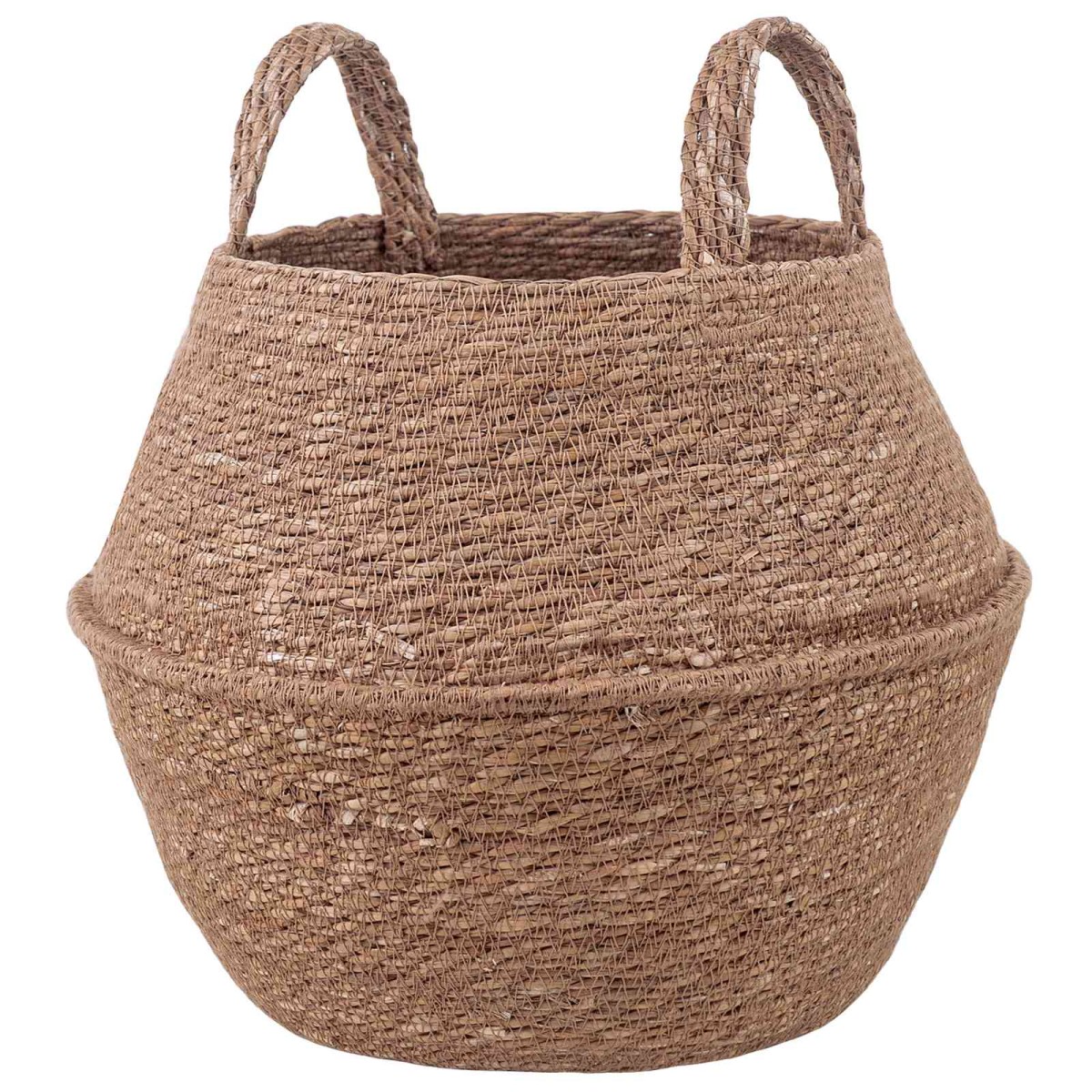vidaXL Γλάστρα με Χερούλια Φυσικό Ø 32 x 32 cm 100% Θαλασσόχορτο
