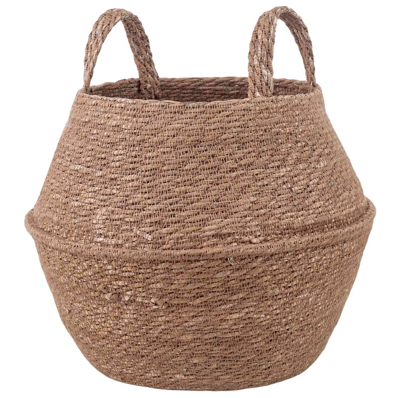 vidaXL Γλάστρα με Χερούλια Φυσικό Ø 32 x 32 cm 100% Θαλασσόχορτο