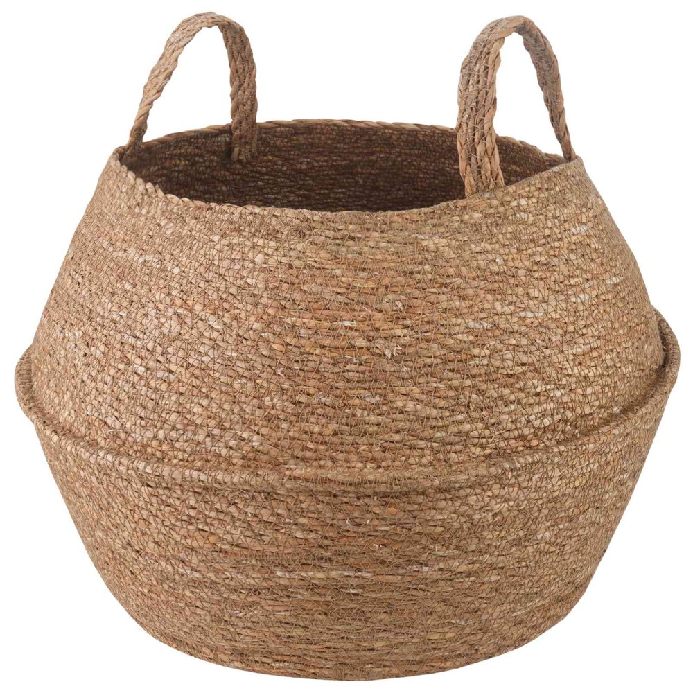 vidaXL Γλάστρα με Χερούλια Φυσικό Ø 45 x 36 cm 100% Θαλασσόχορτο