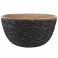 vidaXL Γλάστρα με Χερούλια Μαύρο Ø 22 x 20 cm 100% Θαλασσόχορτο