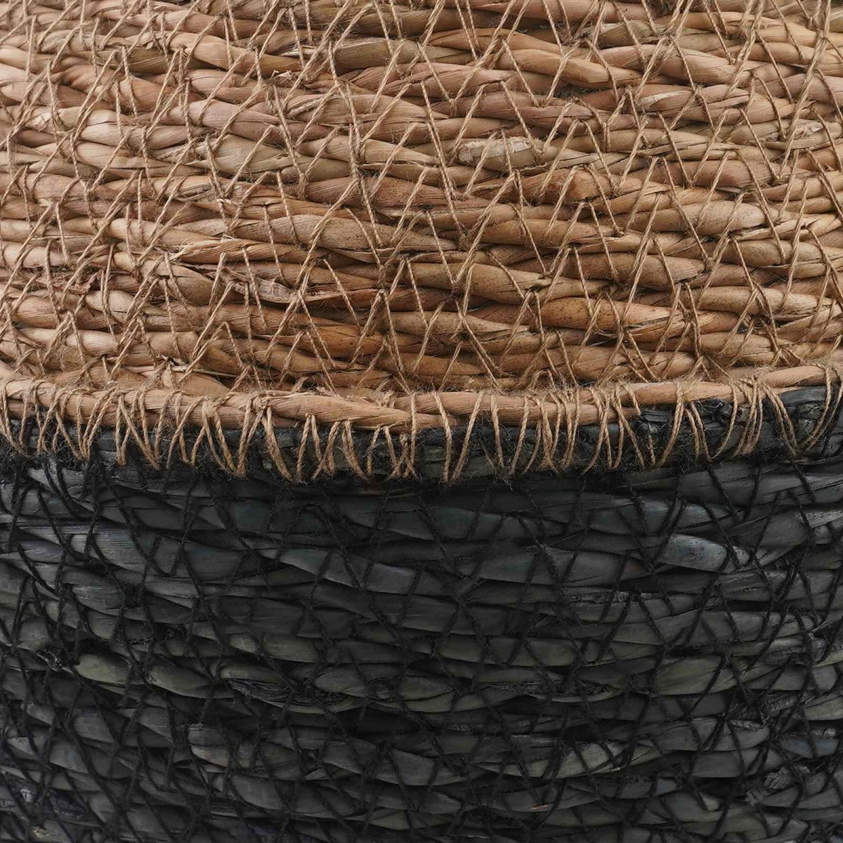 vidaXL Γλάστρα με Χερούλια Μαύρο Ø 22 x 20 cm 100% Θαλασσόχορτο