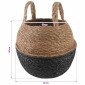 vidaXL Γλάστρα με Χερούλια Μαύρο Ø 22 x 20 cm 100% Θαλασσόχορτο