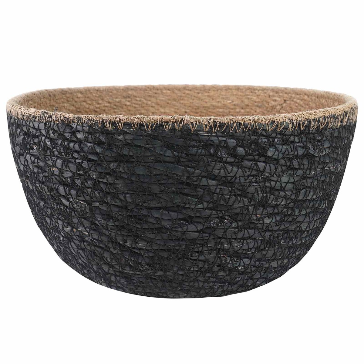vidaXL Γλάστρα με Χερούλια 2 τμχ. Μαύρο Ø 22 x 20 cm 100% Θαλασσόχορτο