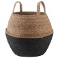 vidaXL Γλάστρα με Χερούλια Μαύρο Ø 32 x 32 cm 100% Θαλασσόχορτο
