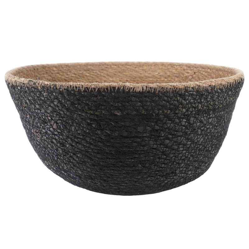 vidaXL Γλάστρα με Χερούλια 2 τμχ. Μαύρο Ø 32 x 32 cm 100% Θαλασσόχορτο