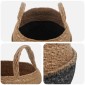 vidaXL Γλάστρα με Χερούλια 2 τμχ. Μαύρο Ø 32 x 32 cm 100% Θαλασσόχορτο