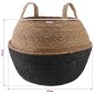 vidaXL Γλάστρα με Χερούλια 2 τμχ. Μαύρο Ø 45 x 36 cm 100% Θαλασσόχορτο