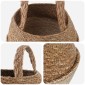 vidaXL Γλάστρα με Χερούλια Λευκό Ø 22 x 20 cm 100% Θαλασσόχορτο