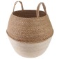 vidaXL Γλάστρα με Χερούλια Λευκό Ø 32 x 32 cm 100% Θαλασσόχορτο