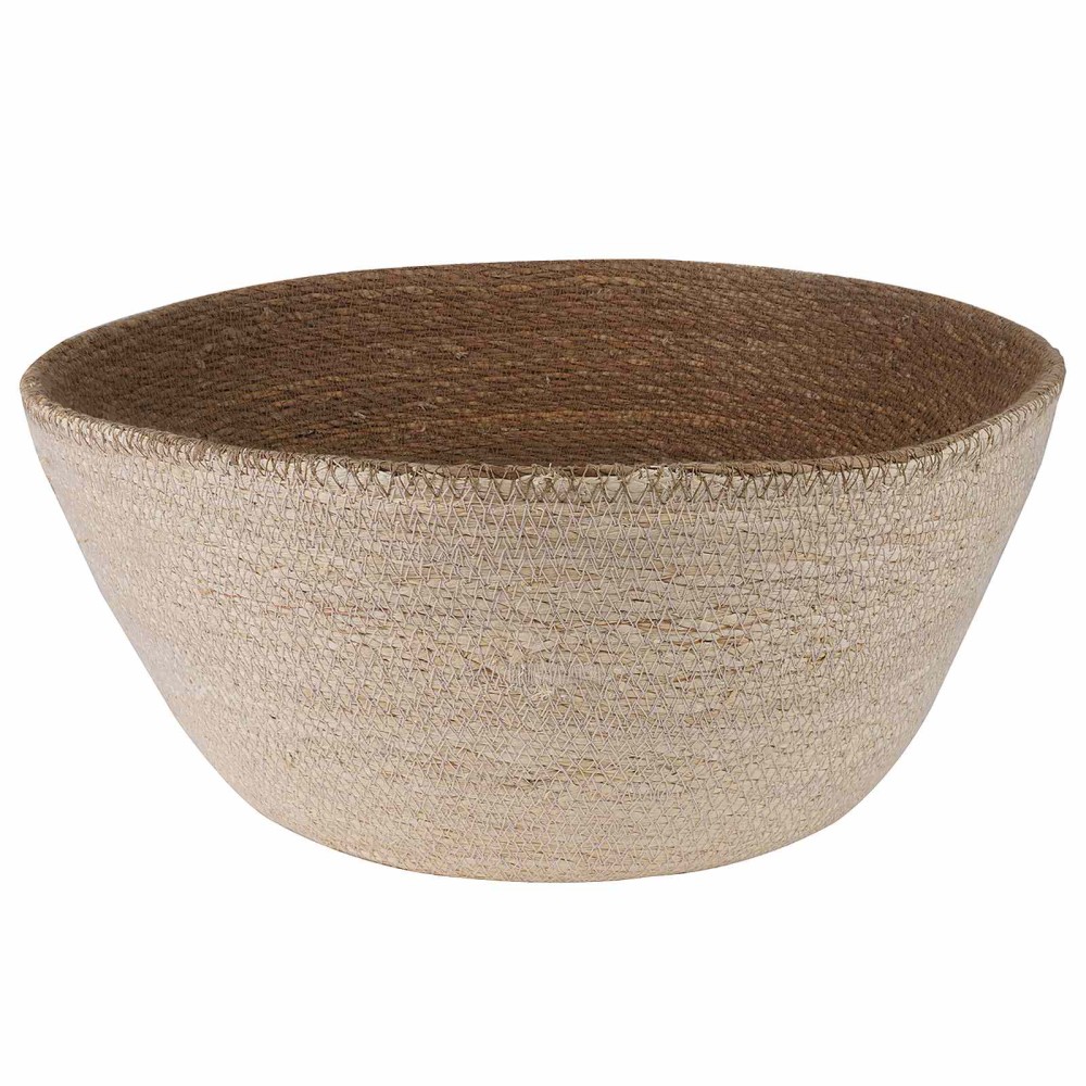 vidaXL Γλάστρα με Χερούλια 2 τμχ. Λευκό Ø 32 x 32 cm 100% Θαλασσόχορτο