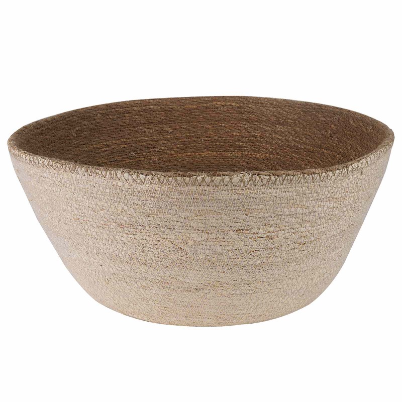 vidaXL Γλάστρα με Χερούλια 2 τμχ. Λευκό Ø 32 x 32 cm 100% Θαλασσόχορτο