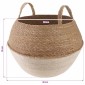 vidaXL Γλάστρα με Χερούλια 2 τμχ. Λευκό Ø 45 x 36 cm 100% Θαλασσόχορτο