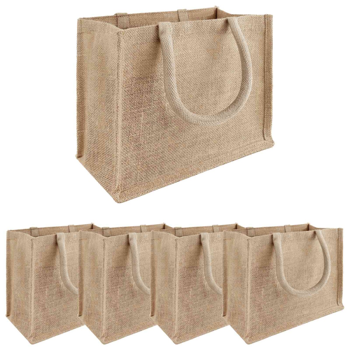 vidaXL Τσάντες από γιούτα 5 Φυσικό 26 x 22 x 14 εκ 100% Γιούτα Τοσσά