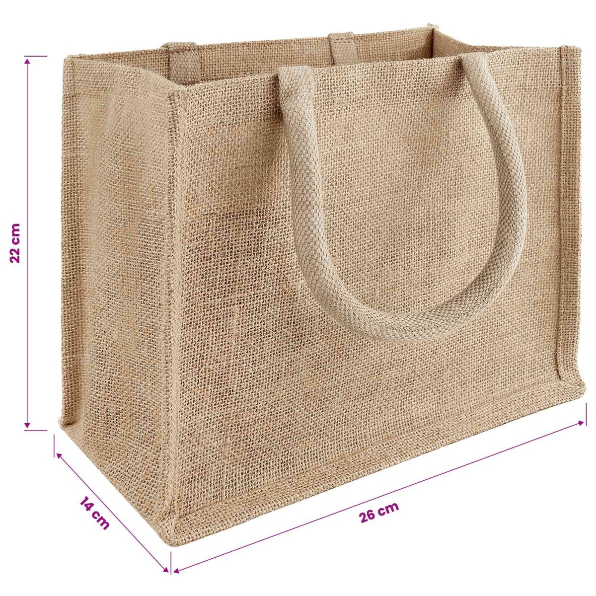 vidaXL Τσάντες από γιούτα 50 Φυσικό 26 x 22 x 14 εκ 100% Γιούτα Τοσσά