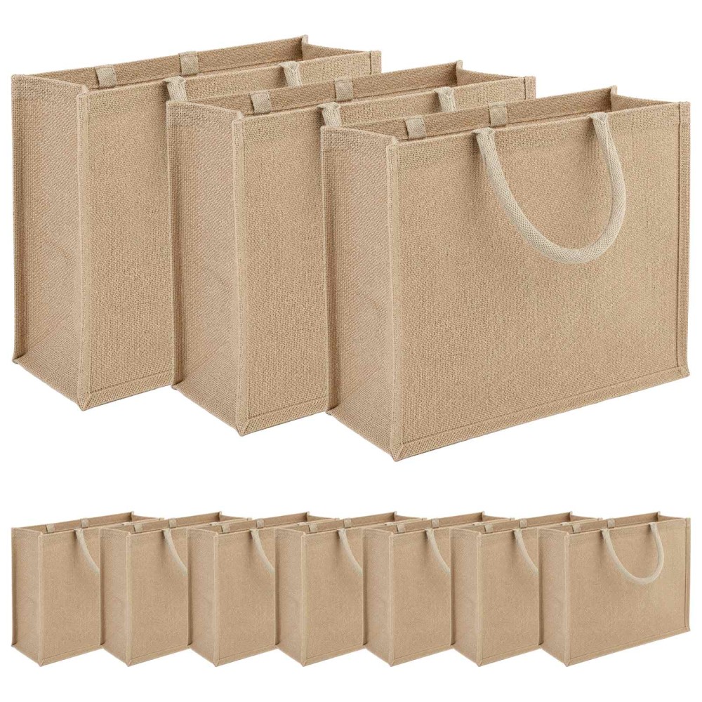 vidaXL Τσάντες από γιούτα 10 Φυσικό 42 x 33 x 19 εκ 100% Γιούτα Τοσσά
