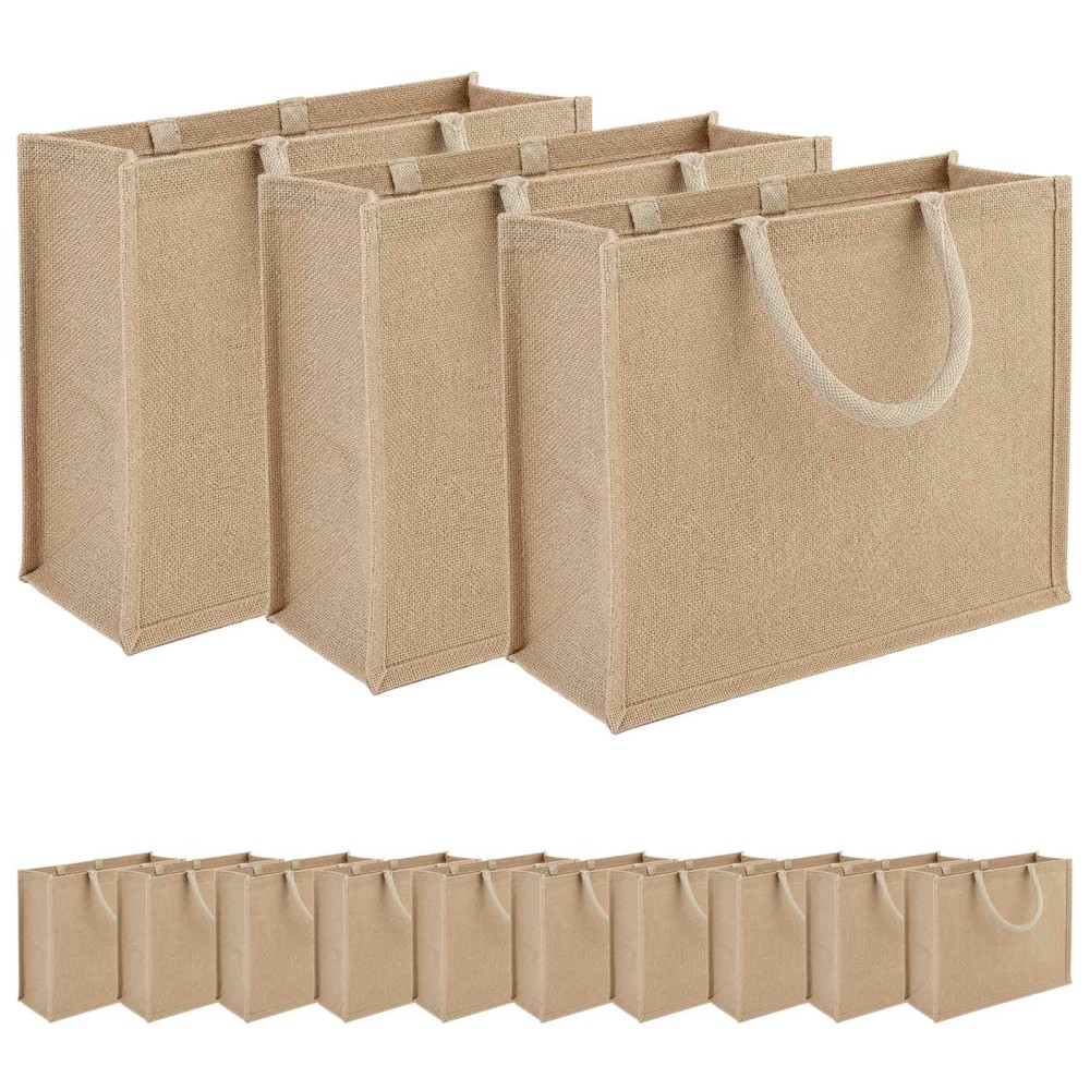 vidaXL Τσάντες από γιούτα 50 Φυσικό 42 x 33 x 19 εκ 100% Γιούτα Τοσσά