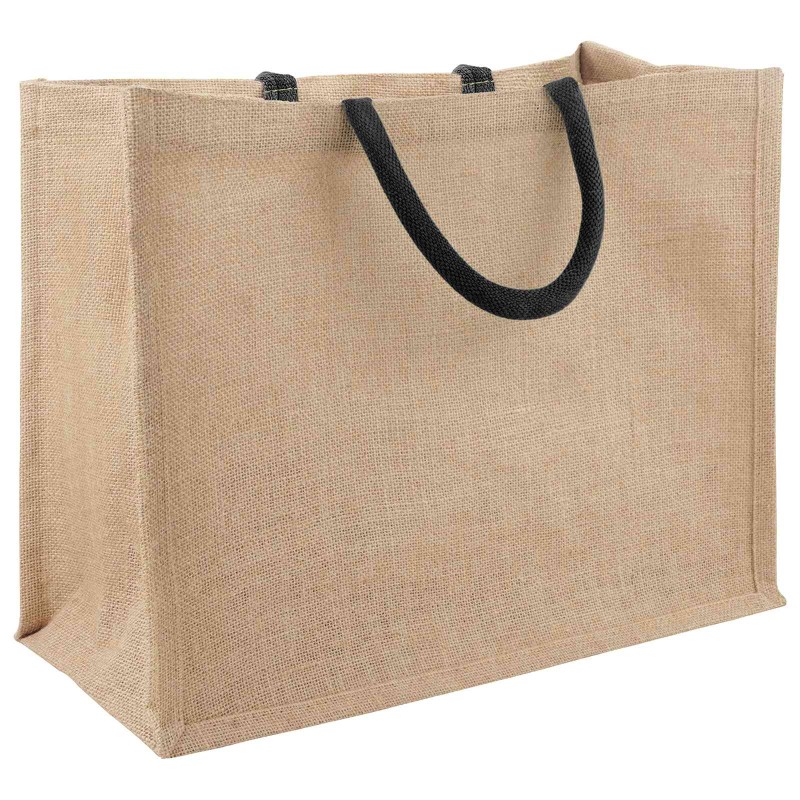 vidaXL Τσάντες από γιούτα 10 Φυσικό και Μαύρο 42 x 33 x 19 εκ