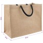 vidaXL Τσάντες από γιούτα 50 Φυσικό και Μαύρο 42 x 33 x 19 εκ