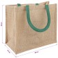 vidaXL Τσάντες από γιούτα 5 Φυσικό και Πράσινο 26 x 22 x 14 εκ