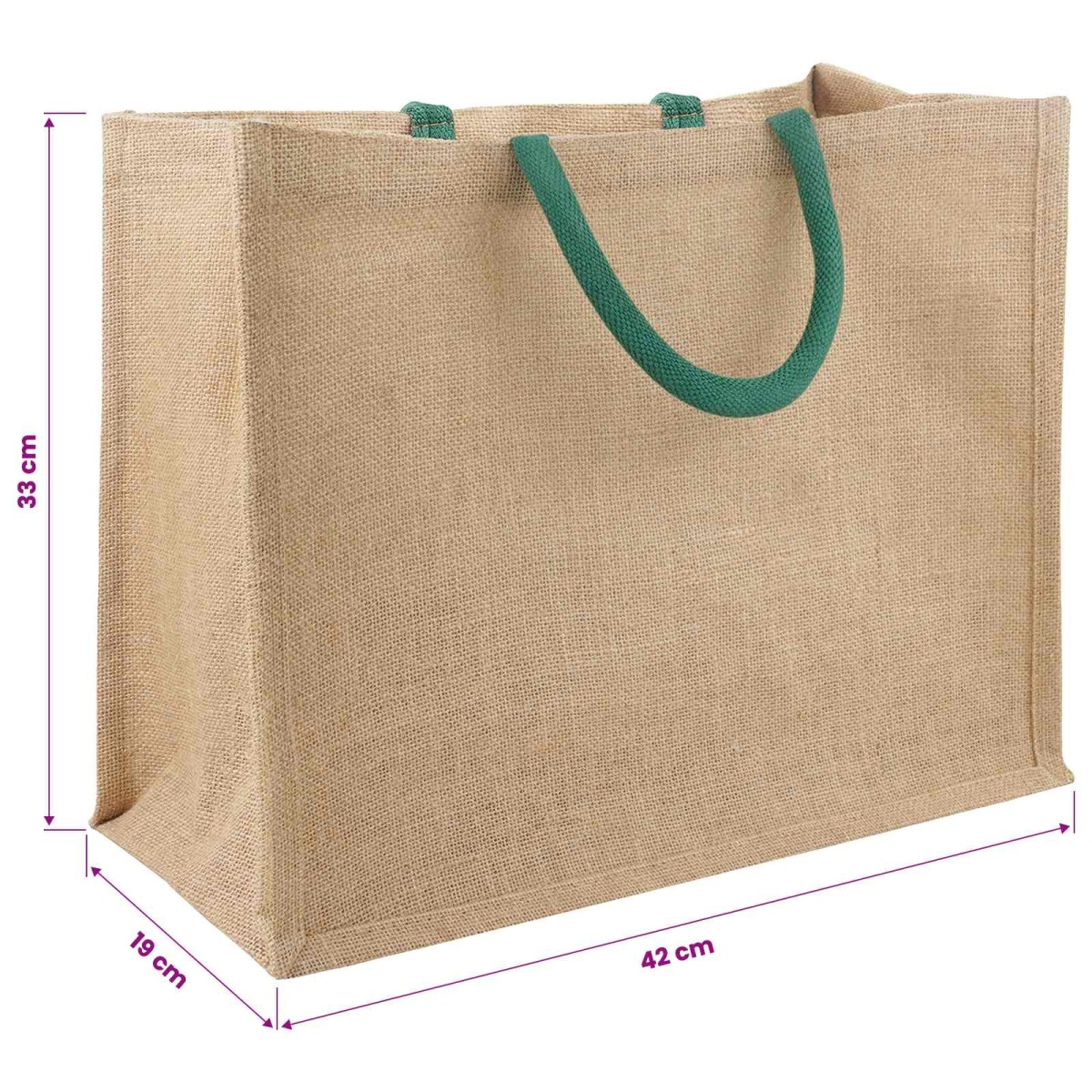 vidaXL Τσάντες από γιούτα 10 Φυσικό και Πράσινο 42 x 33 x 19 εκ