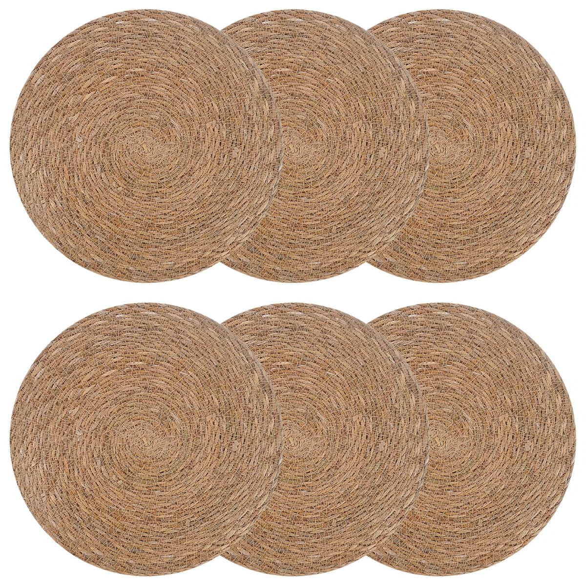 vidaXL Πλακάκια από θαλάσσιο χόρτο 6 τμχ. Φυσικό 100% Θαλασσόχορτο