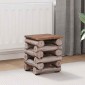 vidaXL Σκαμνί Φυσικό 30 x 30 x 38 cm Στερεό Ξύλο Τίκ