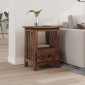vidaXL Κομοδίνο με συρτάρι Καφέ 30 x 30 x 47 εκ Στερεό Ανακτηθέν Ξύλο