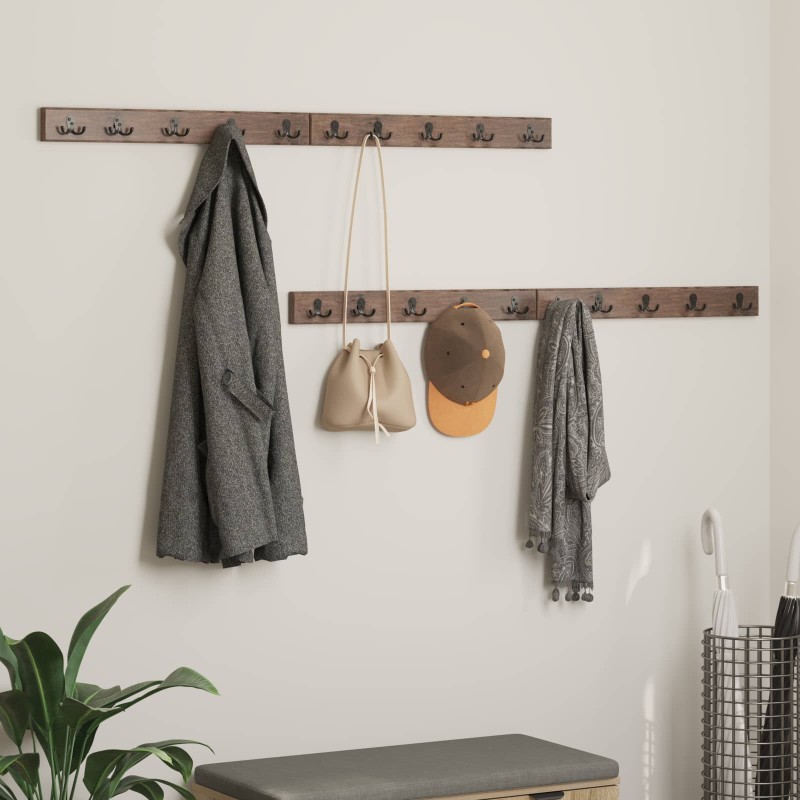 vidaXL Κρεμάστρα Καφέ 60 x 7 x 8 εκ. Στερεό Ανακτηθέν Ξύλο