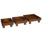 vidaXL Βάση φυτών 3 τμχ. Καφέ 35 x 35 x 12 cm Ξύλο Μαόνι