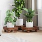 vidaXL Βάση φυτών 3 τμχ. Καφέ 35 x 35 x 12 cm Ξύλο Μαόνι