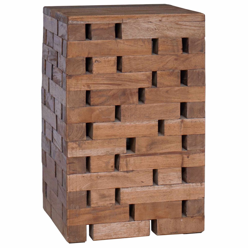 vidaXL Σκαμνί Φυσικό 29 x 29 x 48 εκ. Μασίφ ανακυκλωμένο ξύλο