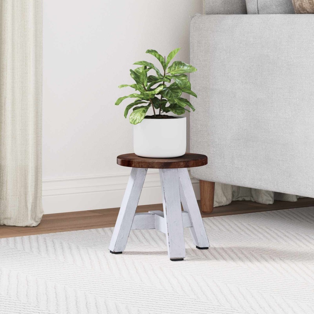 vidaXL Σκαμνί Φυσικό 22 x 22 x 24 εκ Ξύλο Μαόνι