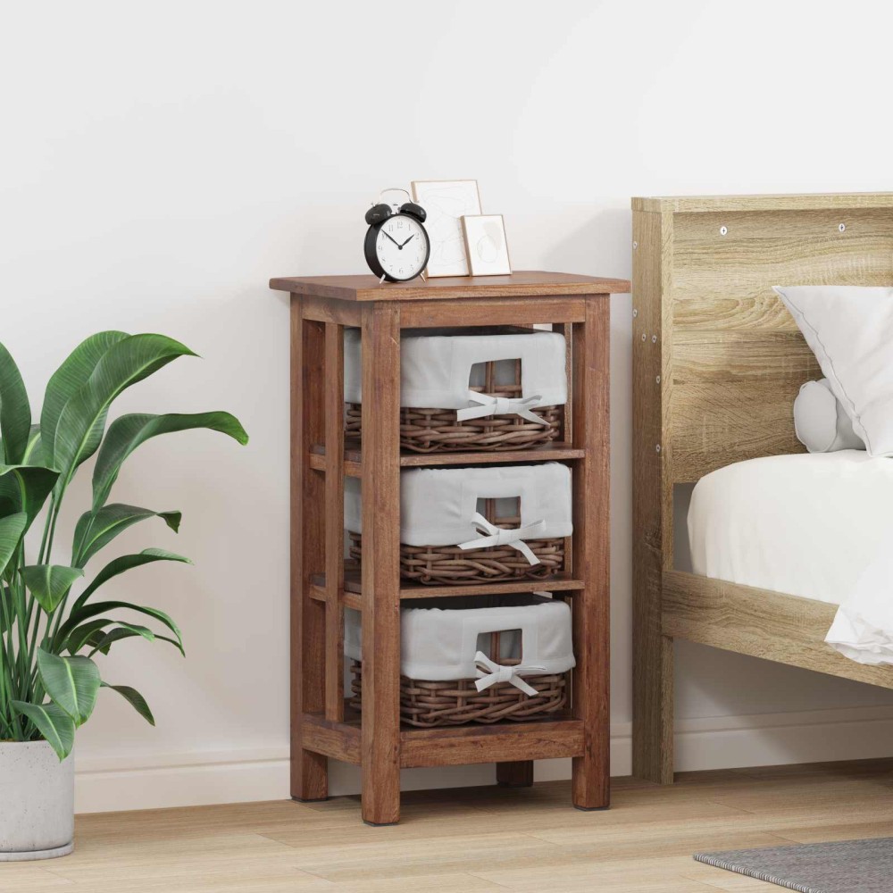 vidaXL Τραπεζάκι Πλευράς Καφέ 38 x 28 x 72 εκ Μασίφ ξύλο μαόνι
