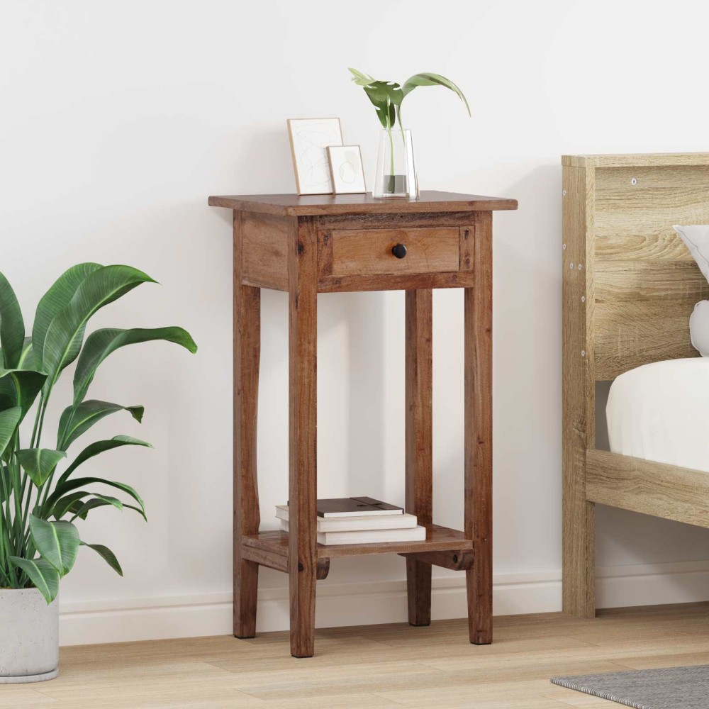 vidaXL Βάση φυτών με συρτάρι Καφέ 34 x 25 x 52 εκ. Ξύλο Μαόνι
