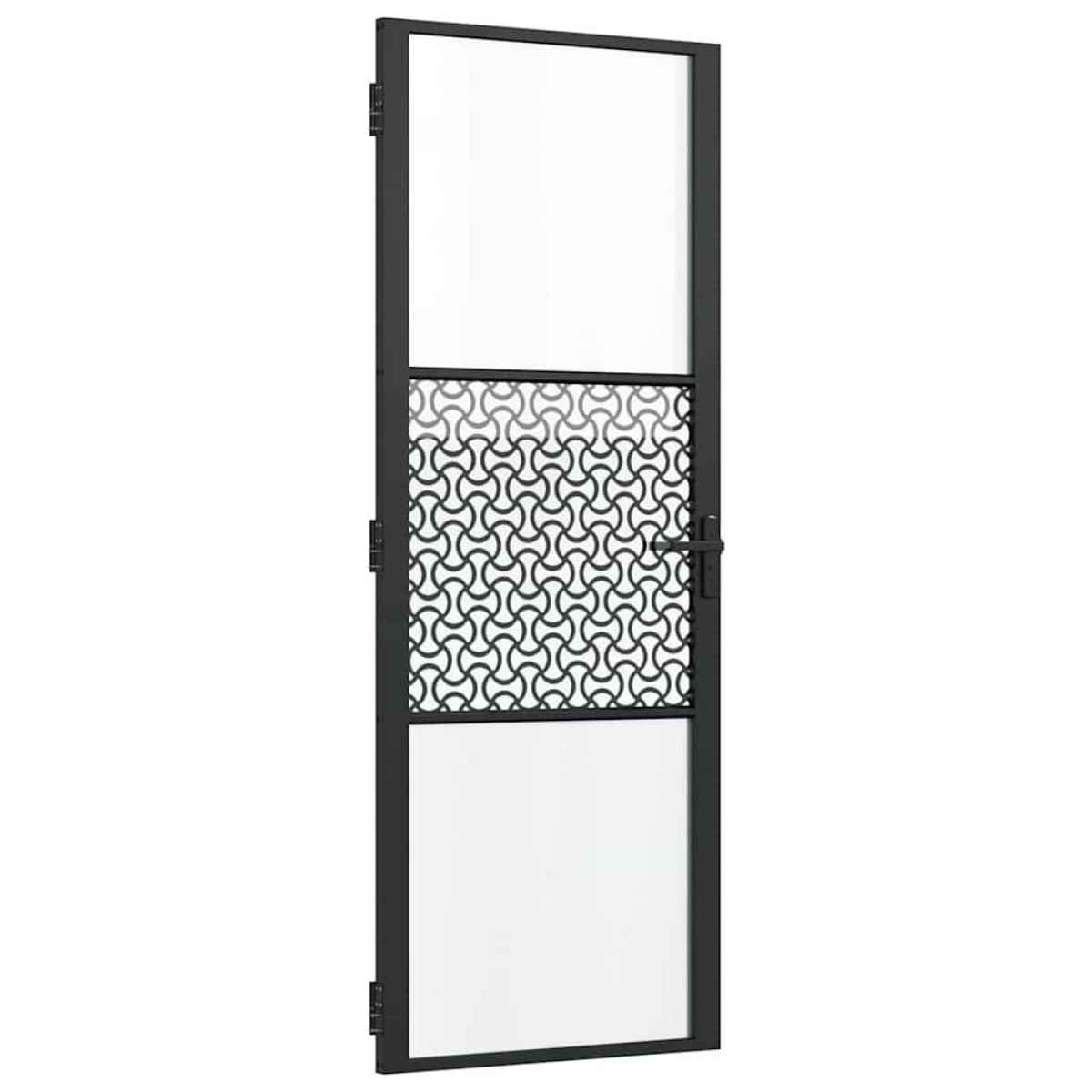 vidaXL Γυάλινη πόρτα Μαύρο 76 x 3,5 x 201,5 εκ Αλουμίνιο