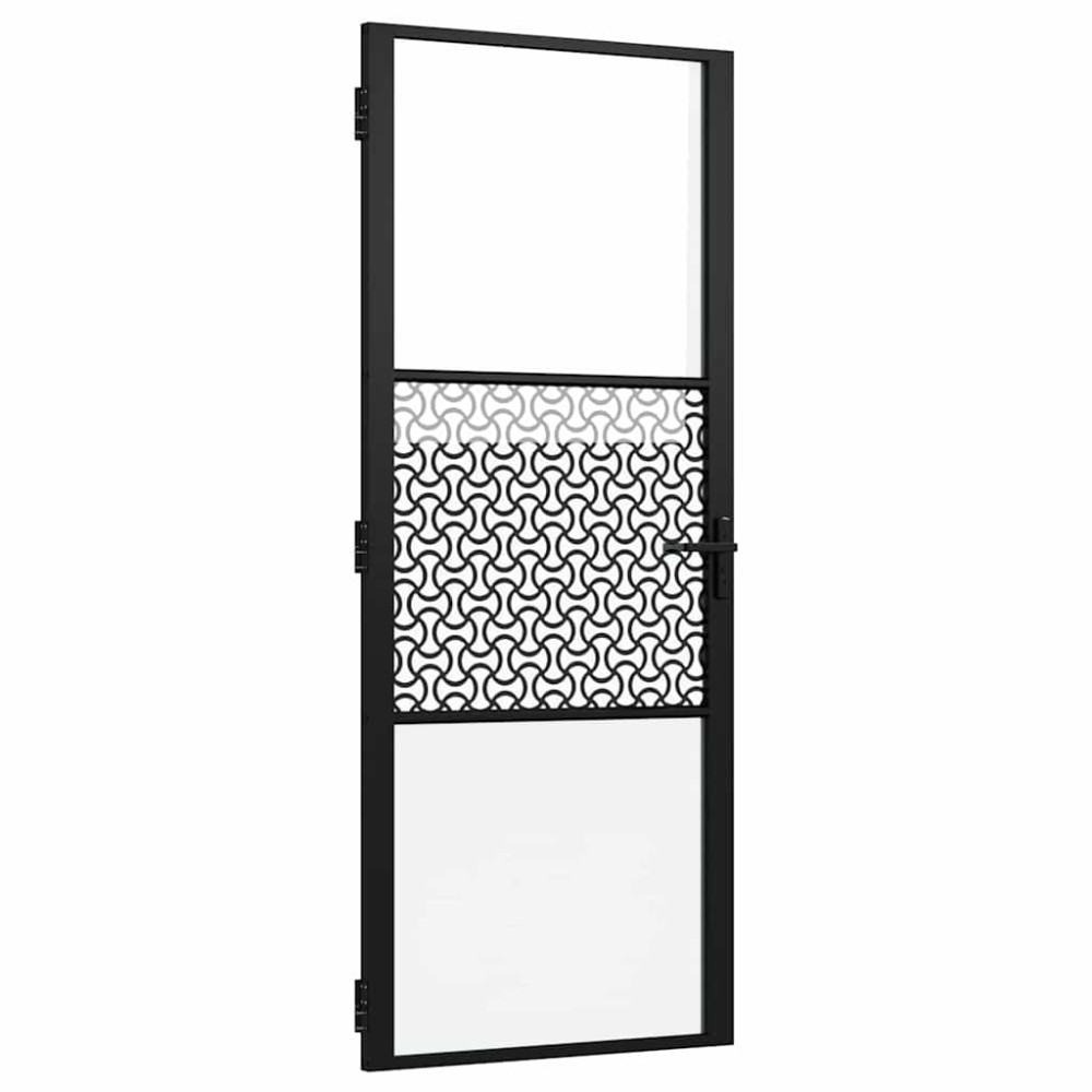 vidaXL Γυάλινη πόρτα Μαύρο 83 x 3,5 x 201,5 εκ Αλουμίνιο