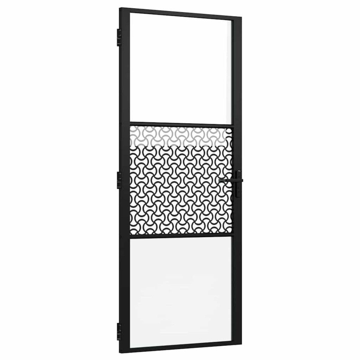 vidaXL Γυάλινη πόρτα Μαύρο 83 x 3,5 x 201,5 εκ Αλουμίνιο