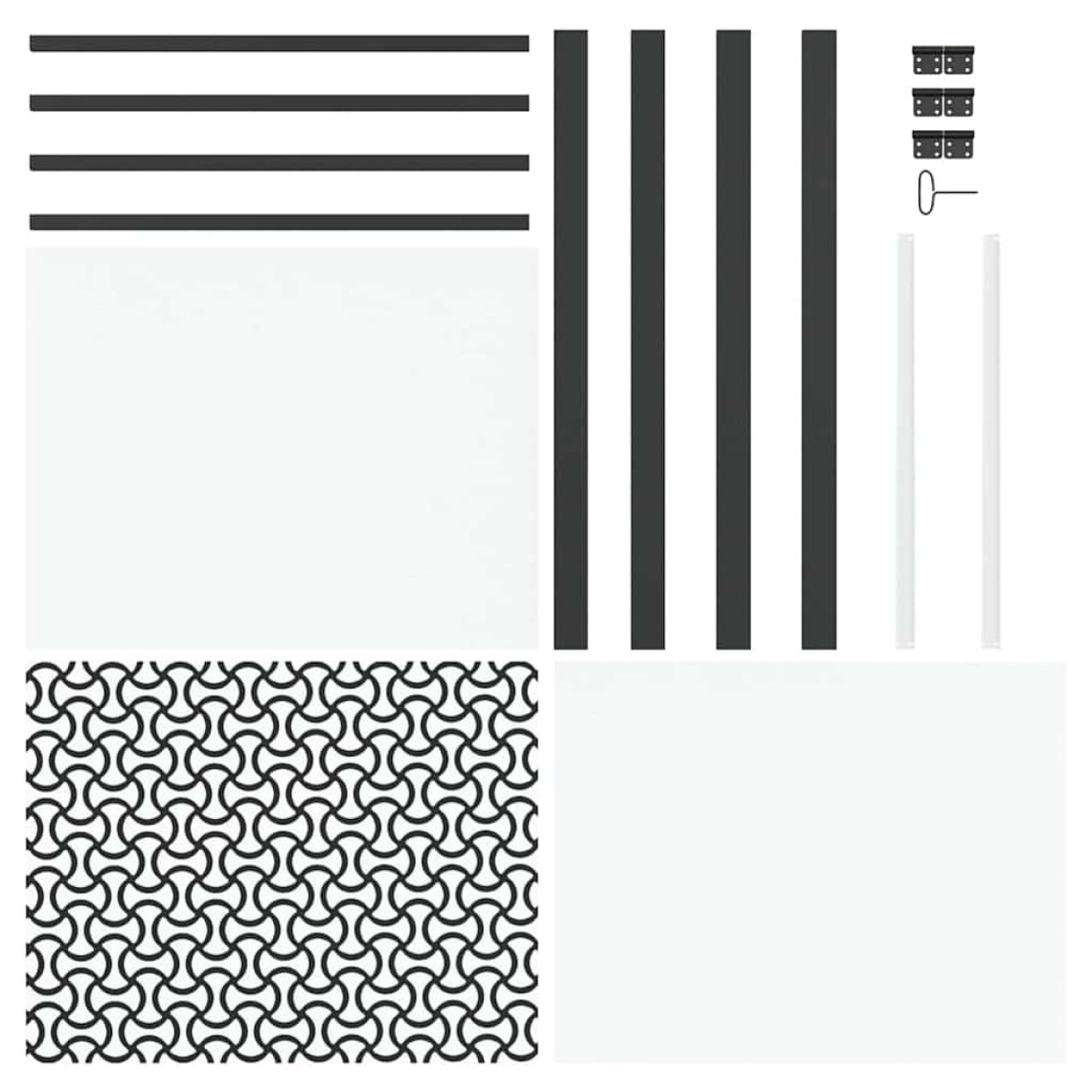 vidaXL Γυάλινη πόρτα Μαύρο 93 x 3,5 x 201,5 εκ Αλουμίνιο
