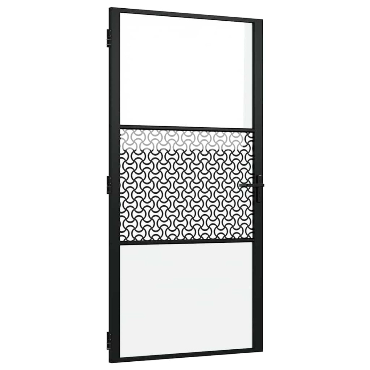 vidaXL Γυάλινη πόρτα Μαύρο 102,5 x 3,5 x 201,5 εκ Αλουμίνιο