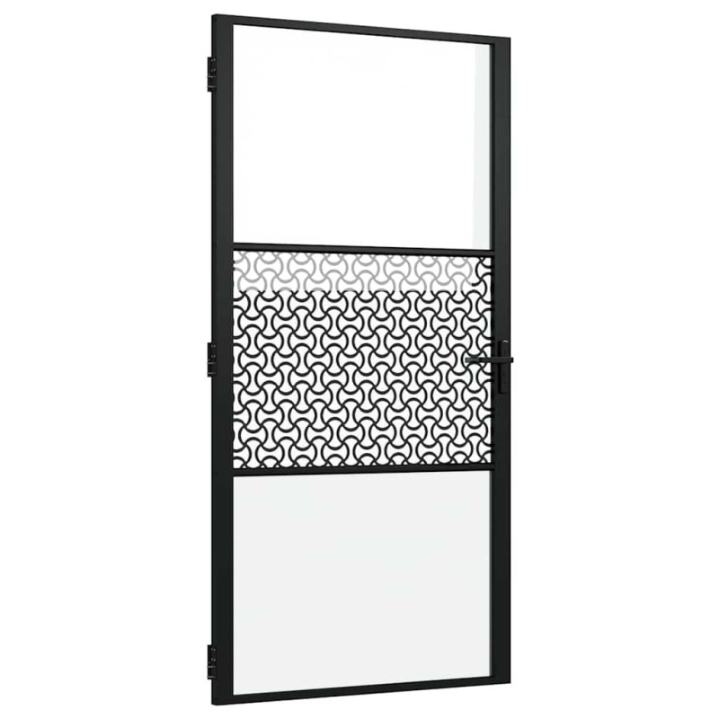 vidaXL Γυάλινη πόρτα Μαύρο 102,5 x 3,5 x 201,5 εκ Αλουμίνιο