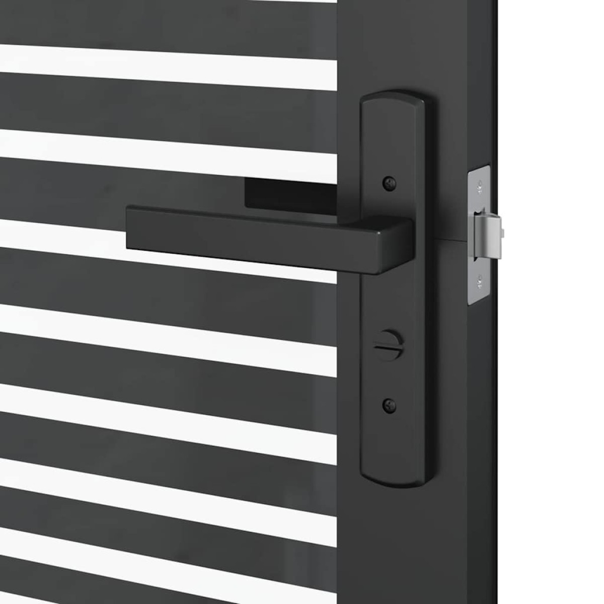 vidaXL Γυάλινη πόρτα Ριγέ Μαύρο 76 x 3,5 x 201,5 εκ Αλουμίνιο