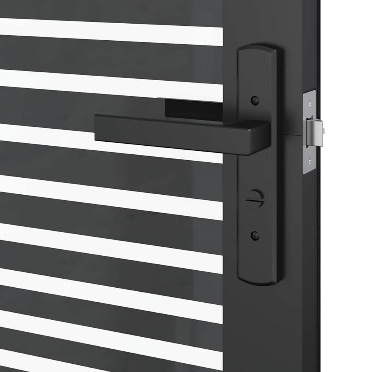 vidaXL Γυάλινη πόρτα Ριγέ Μαύρο 83 x 3,5 x 201,5 εκ Αλουμίνιο