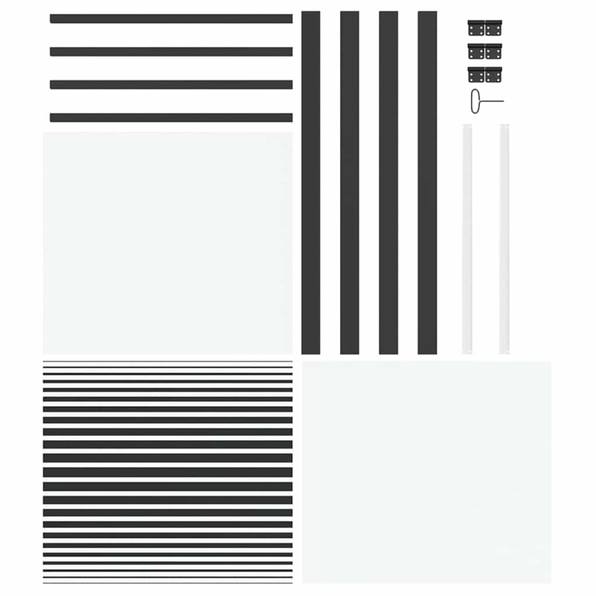 vidaXL Γυάλινη πόρτα Ριγέ Μαύρο 83 x 3,5 x 201,5 εκ Αλουμίνιο