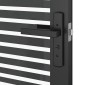 vidaXL Γυάλινη πόρτα Ριγέ Μαύρο 93 x 3,5 x 201,5 εκ Αλουμίνιο