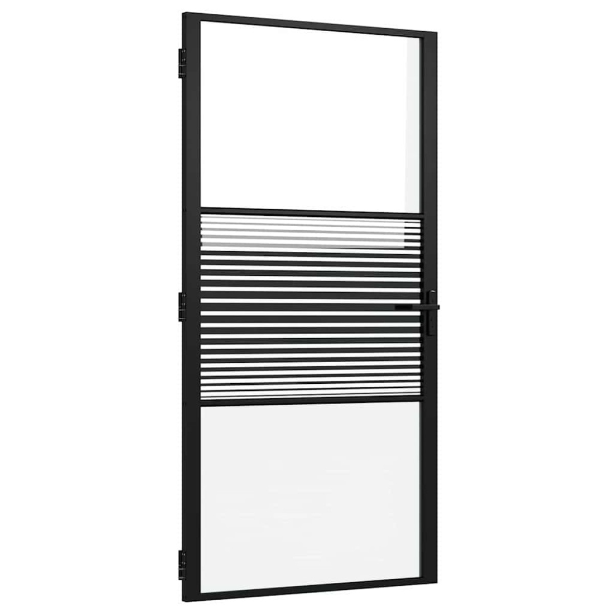 vidaXL Γυάλινη πόρτα Ριγέ Μαύρο 102,5 x 3,5 x 201,5 εκ Αλουμίνιο