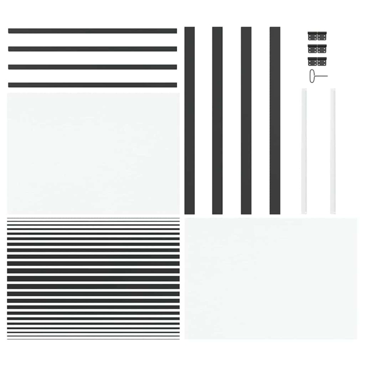 vidaXL Γυάλινη πόρτα Ριγέ Μαύρο 102,5 x 3,5 x 201,5 εκ Αλουμίνιο