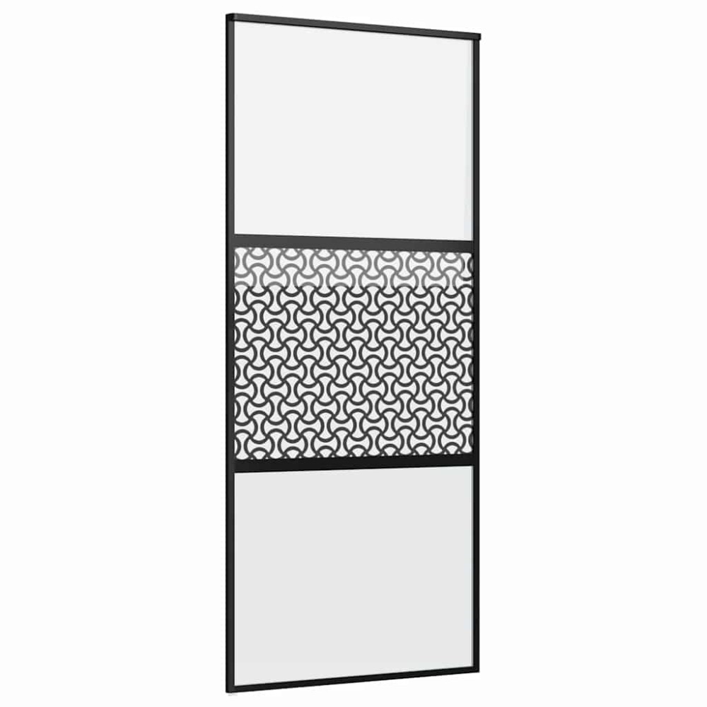 vidaXL Γυάλινη πόρτα Μαύρο 90 x 2 x 205 εκ. Αλουμίνιο